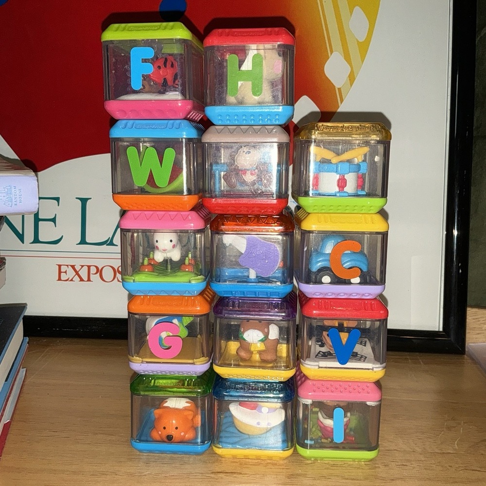 Lot of 14 Peek A Blocks Fisher Price Sensory Toys Baby Toddler Early Learning